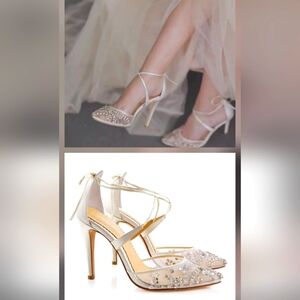 Elegant White Embellished Heels